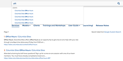 Columbia Sites Autocomplete Indexing Bug Fix