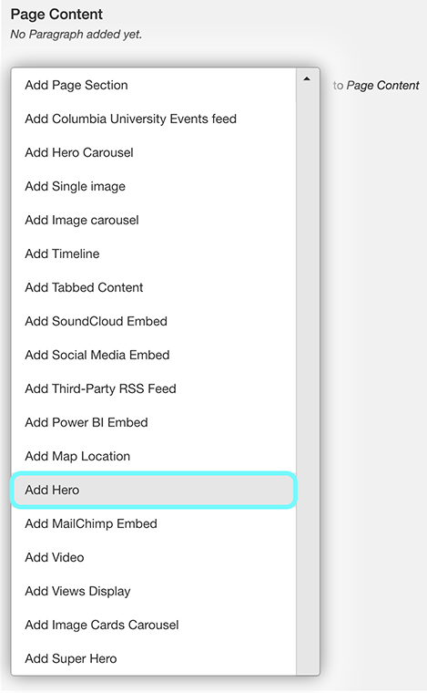 text highlighting an option for Adding a Hero 