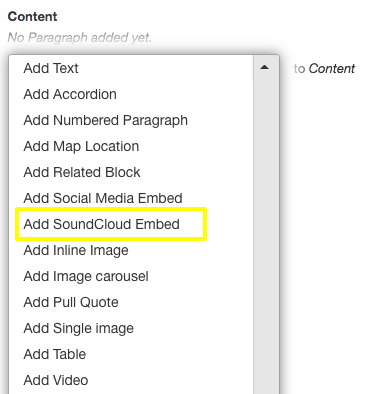 Add SoundCloud Embed