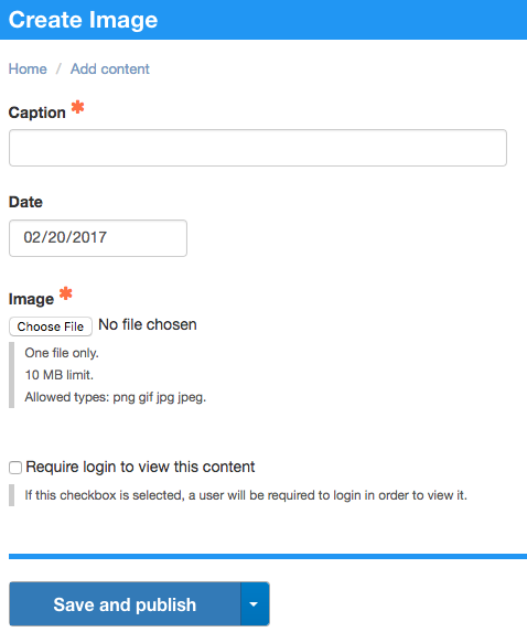 Upload an Image and Enter a Caption