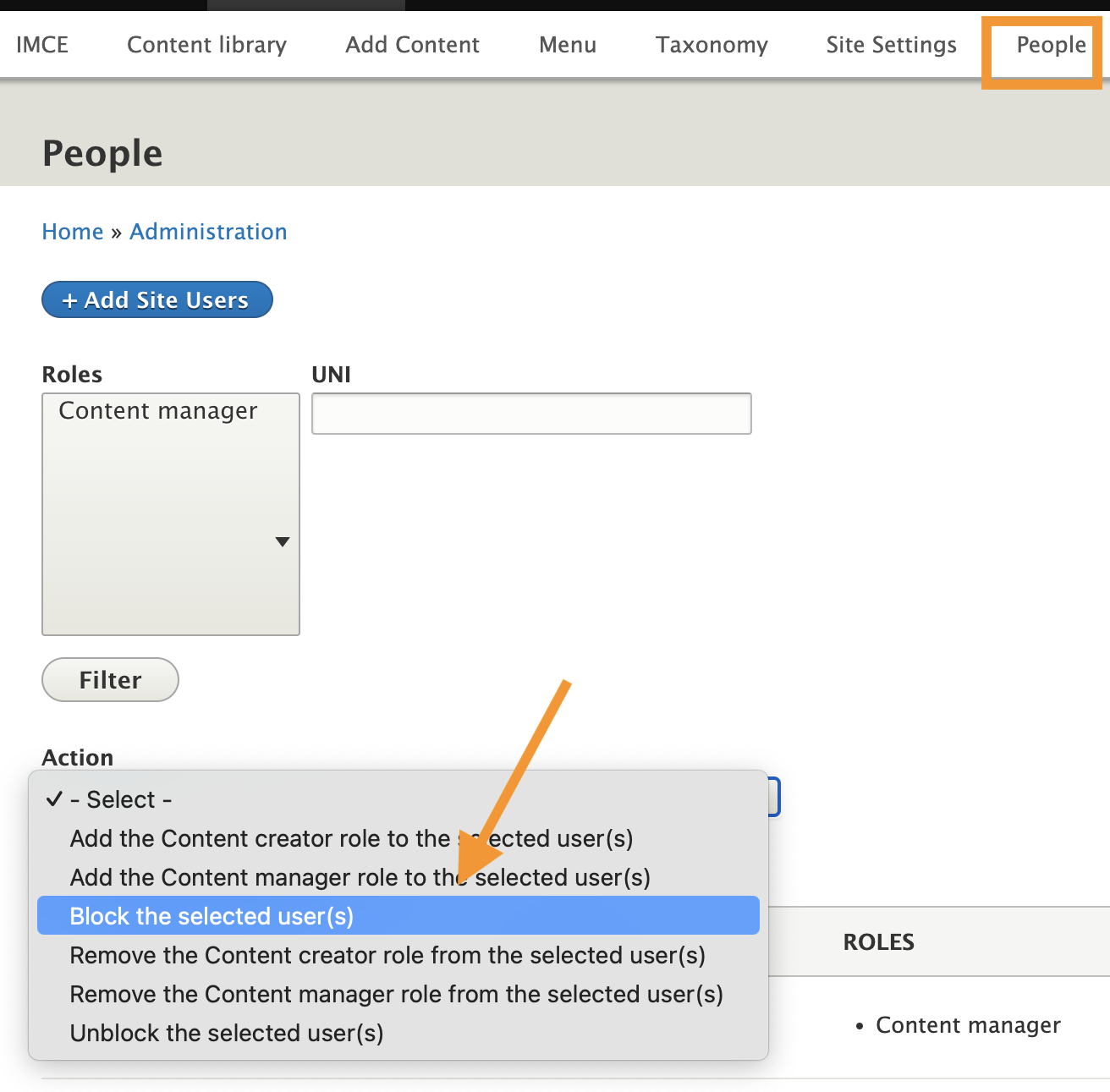 how to block user access