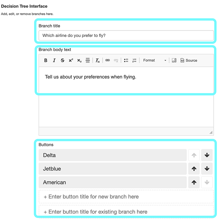 text encircled by blue highlight to underline the fields needing completion 