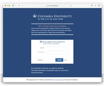 Columbia University CAS Login