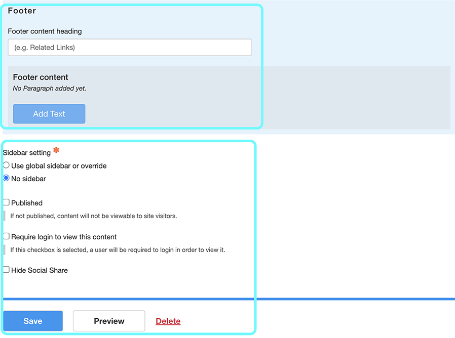 Texting highlighing fields to complete the deadline content tyope