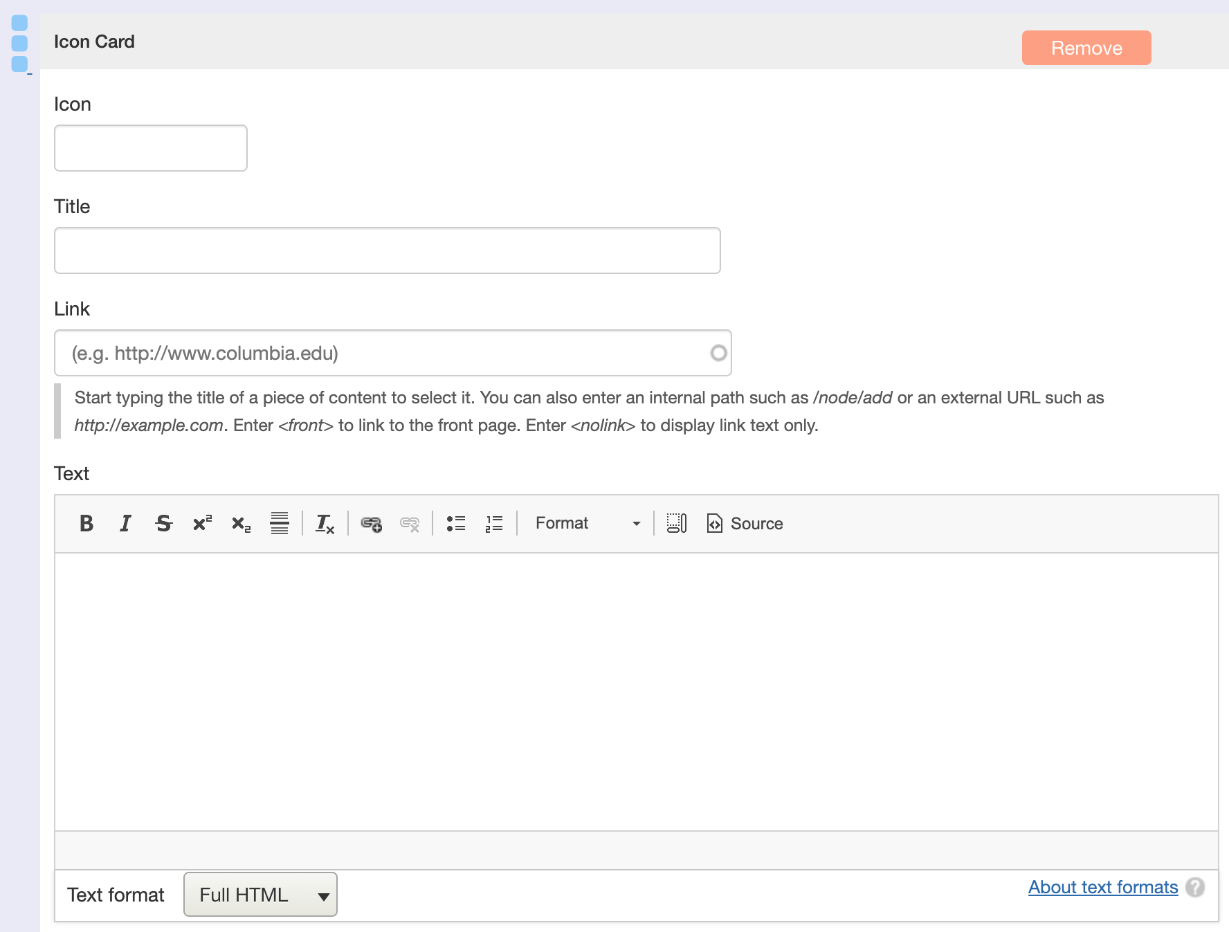 Configure Individual Card