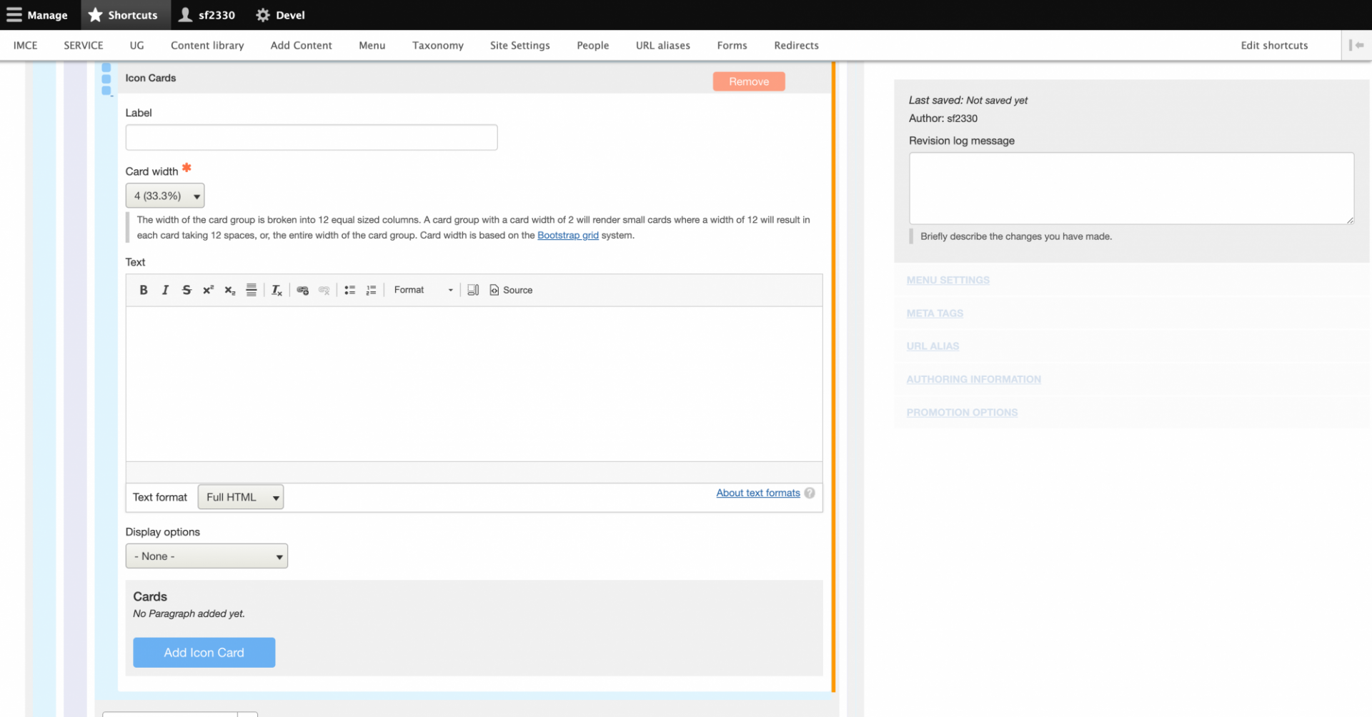 configure the group settings