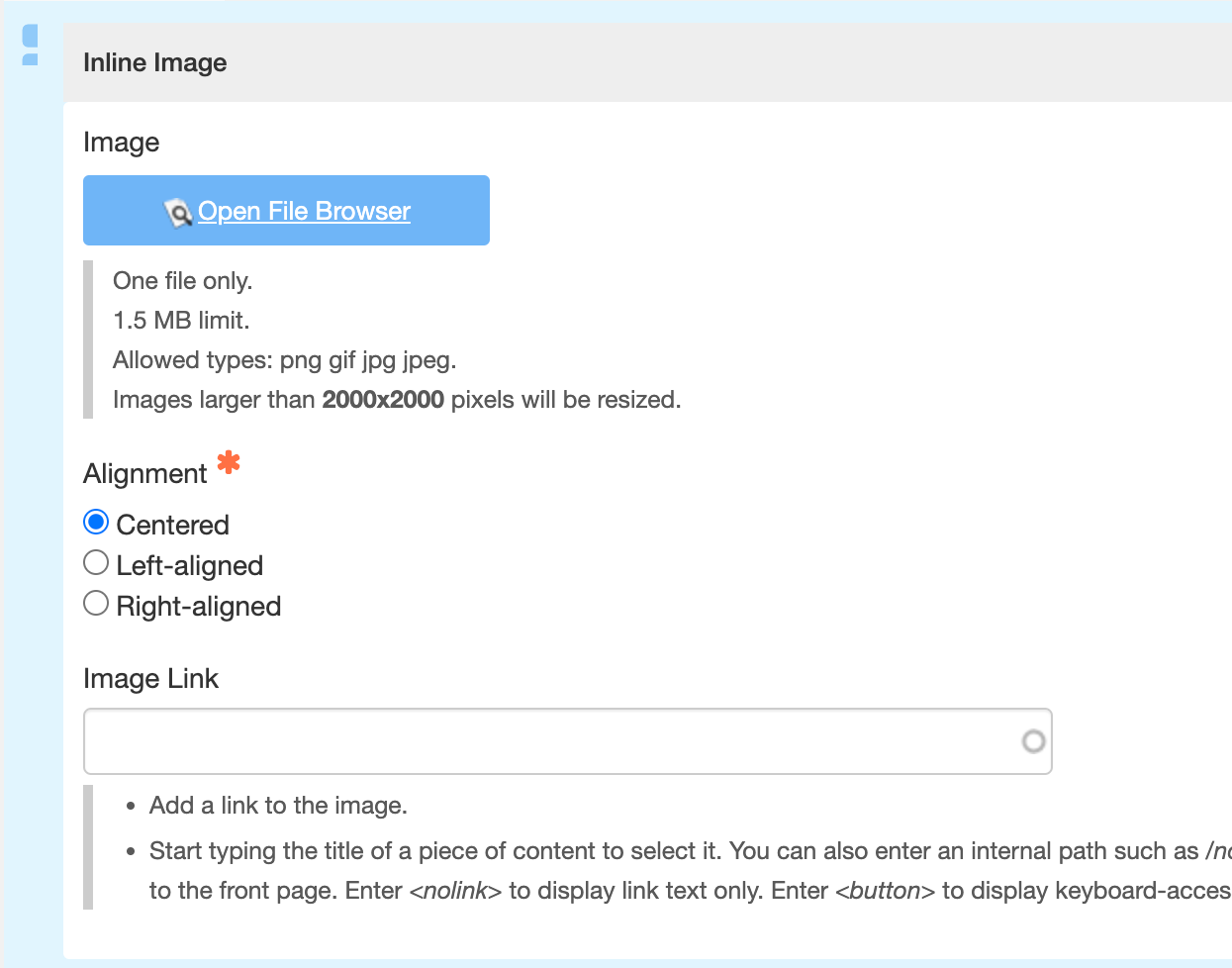 Upload the Image and create settings