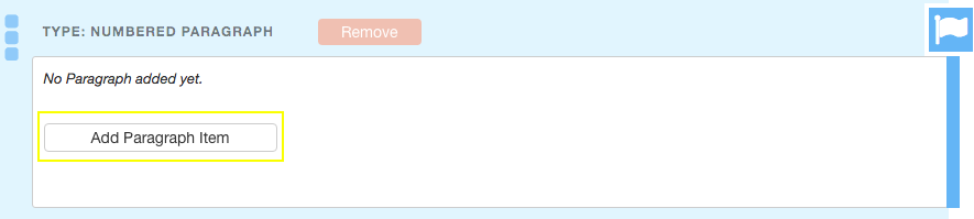 Add Paragraph Item