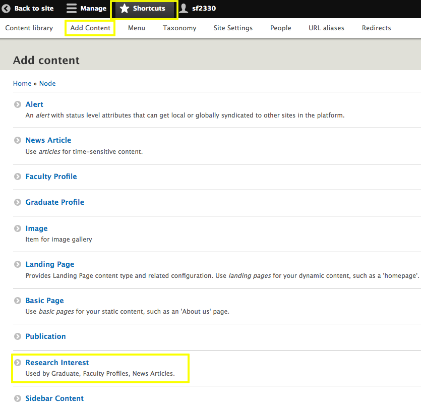 Select research interest