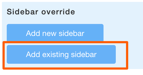 Add Existing Sidebar