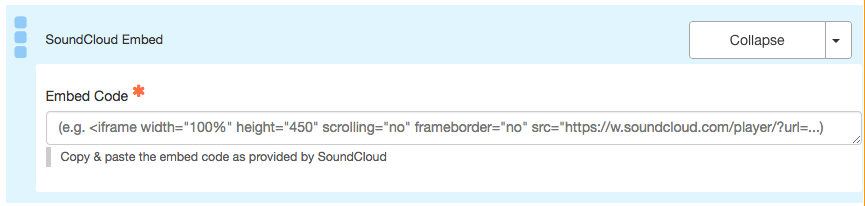 Paste the Embed Code into Columbia Sites
