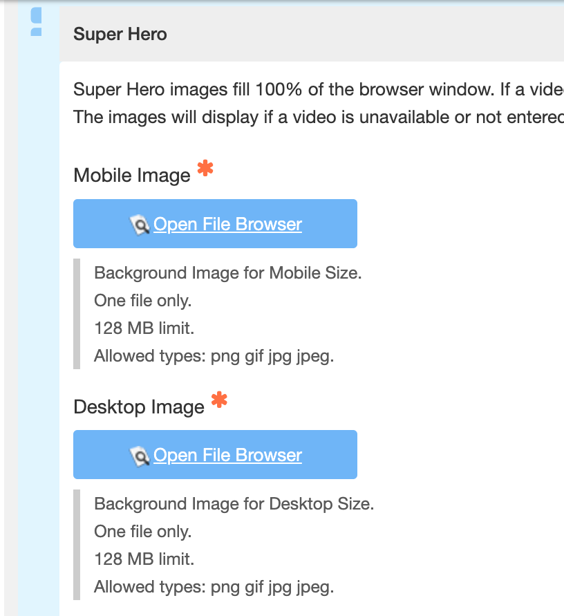 Upload Images for Desktop and Mobile Versions