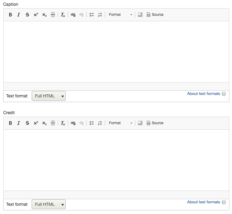 Enter captions and credits