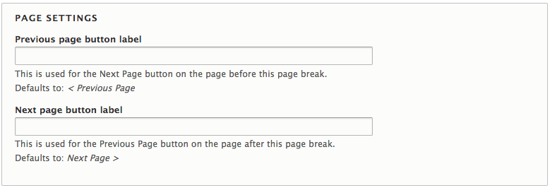 customize the Previous and Next button labels.