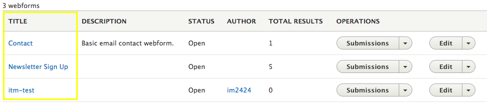 Find the desired form and click on it.