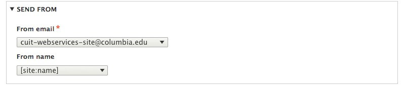 Send From configuration