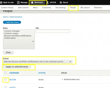 text displaying instructions on how to receive workflow email notification for a select user 