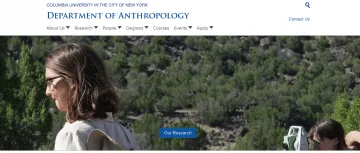 Department of Anthropology homepage screenshot