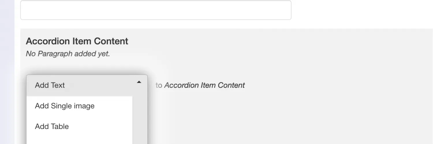 New accordion option featuring video paragraph