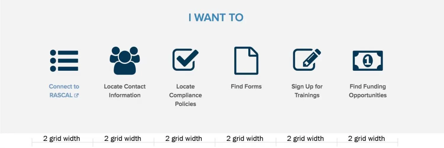 6 Icon Cards in a Full-Width Section rendered