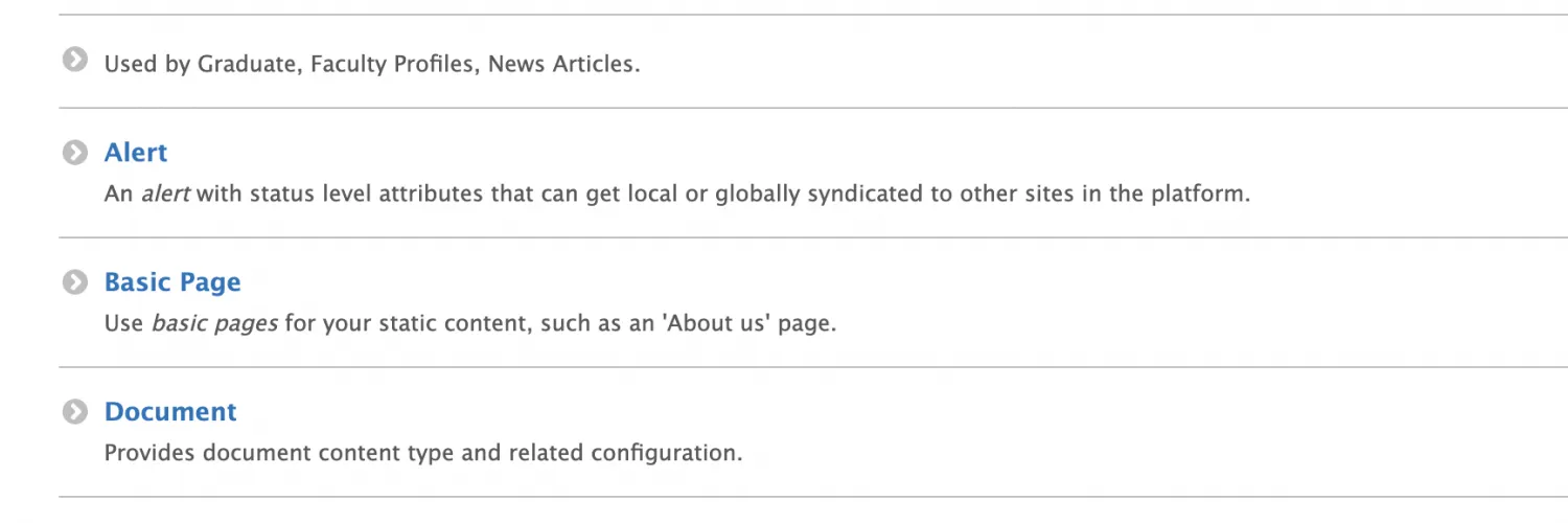 Text highlighting add content and landing page fields 