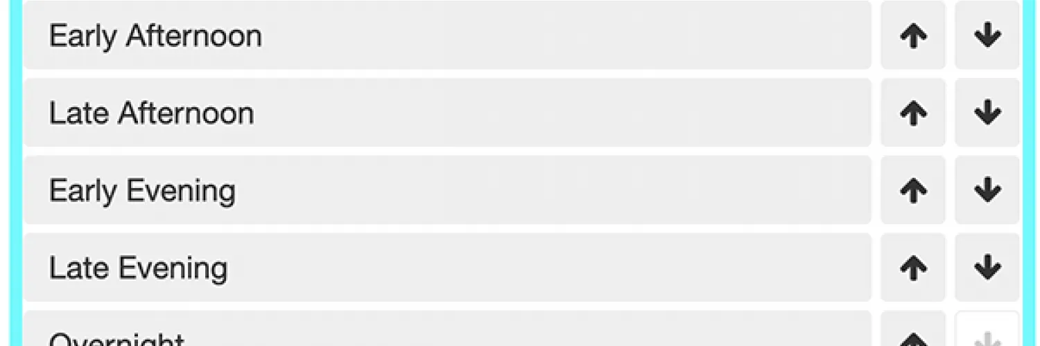 Text options describe names of buttons