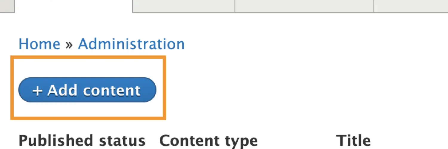 + Add Content button