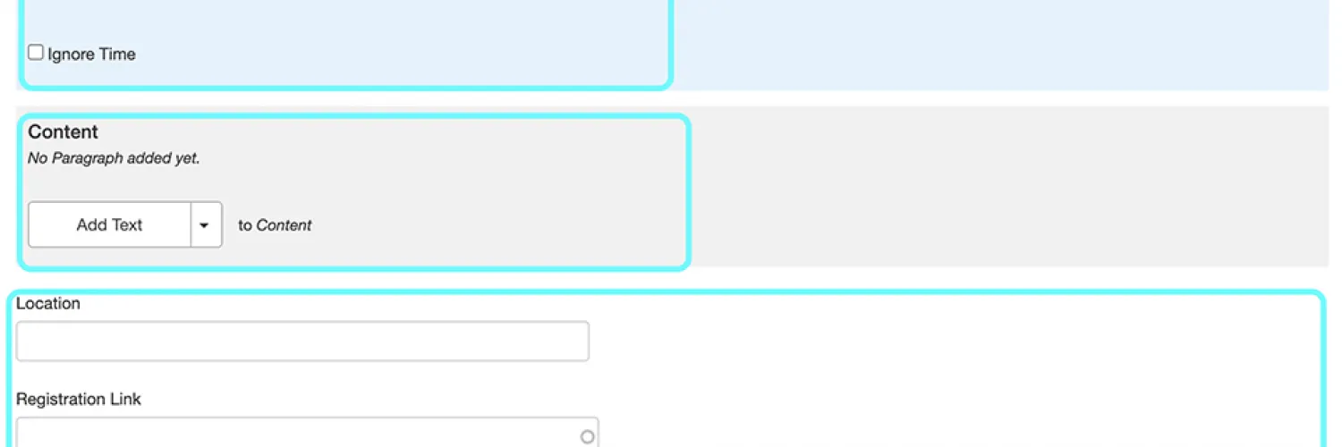 text displaying sections of the deadline content to complete 