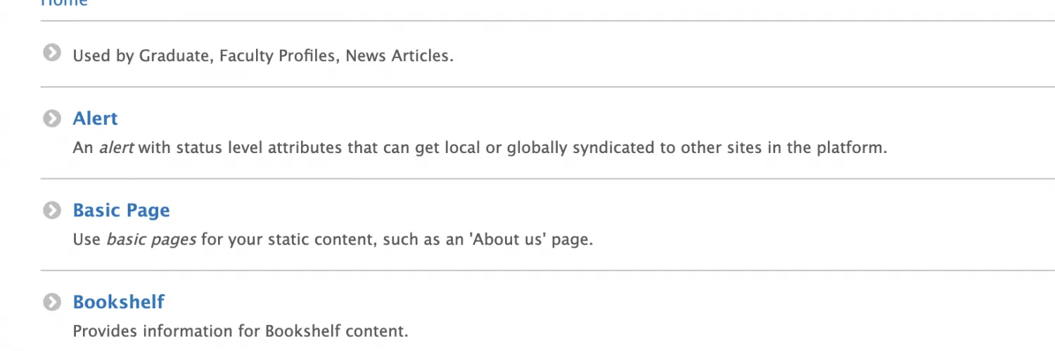 Text to display add content and events 