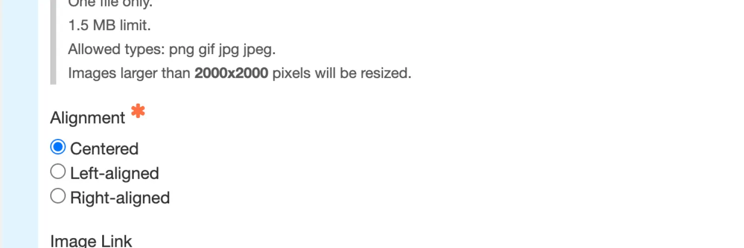 Upload the Image and create settings