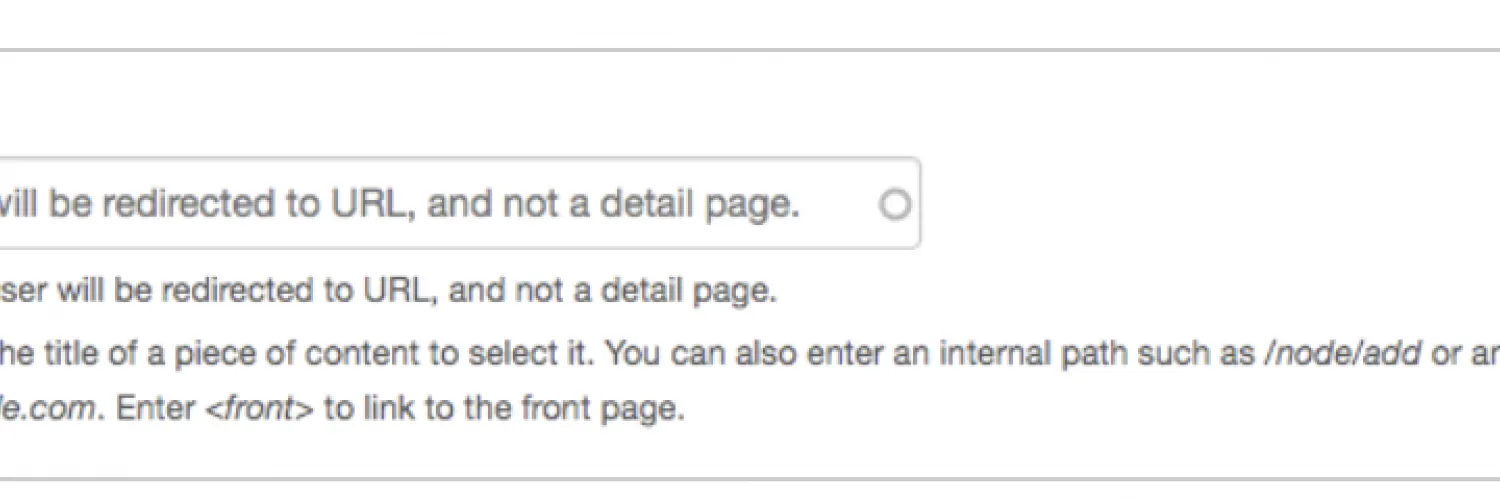Text displaying outbound url details. 