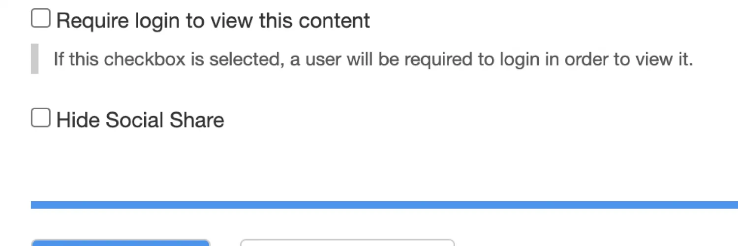 "Published" box checked, with "Save" page as default behavior