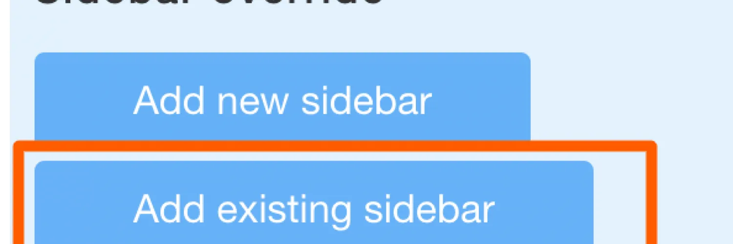 Add Existing Sidebar