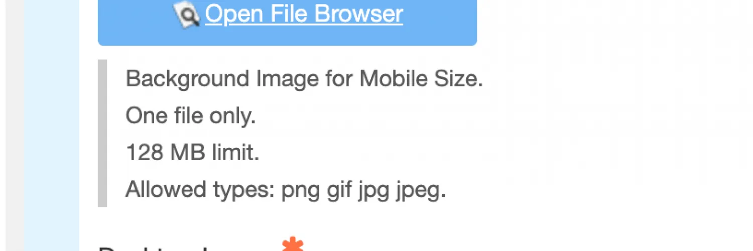 Upload Images for Desktop and Mobile Versions