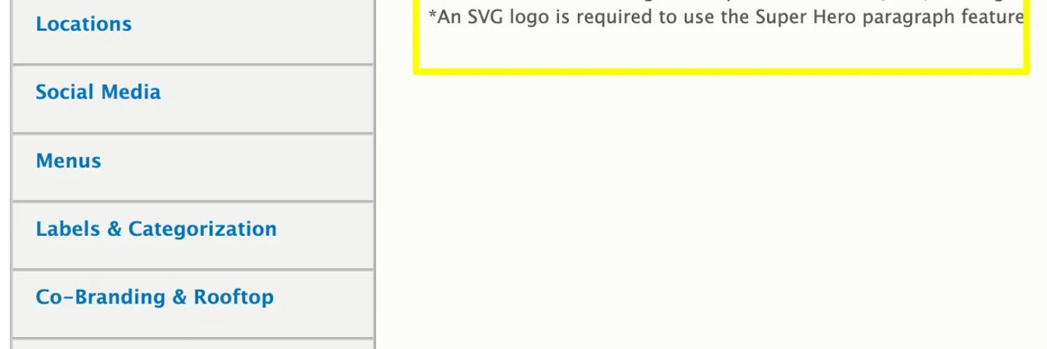 Site Settings > Superhero 