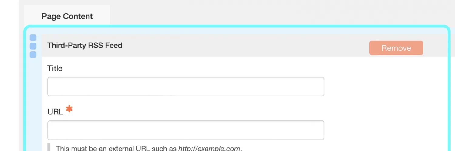 text to dispaly the fields within an RSS feed