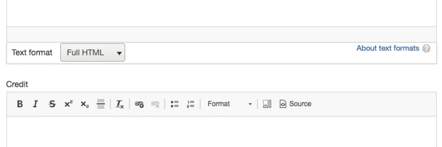 Enter captions and credits