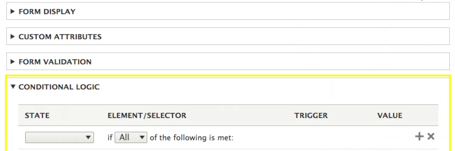 expand the Conditional Logic section