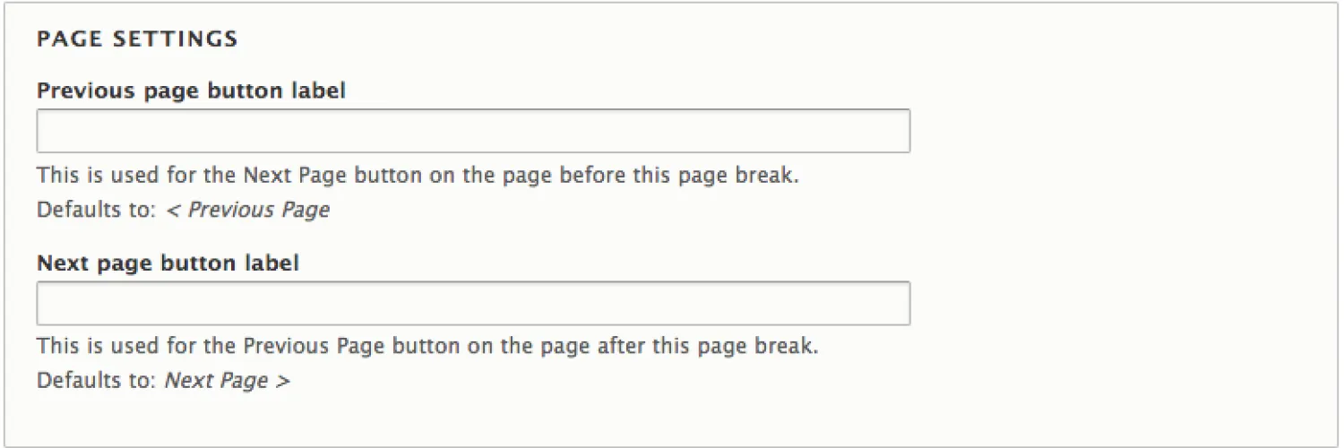 customize the Previous and Next button labels.