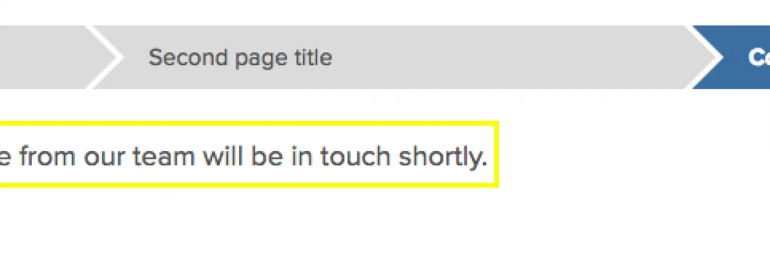 the message to display upon successful submission