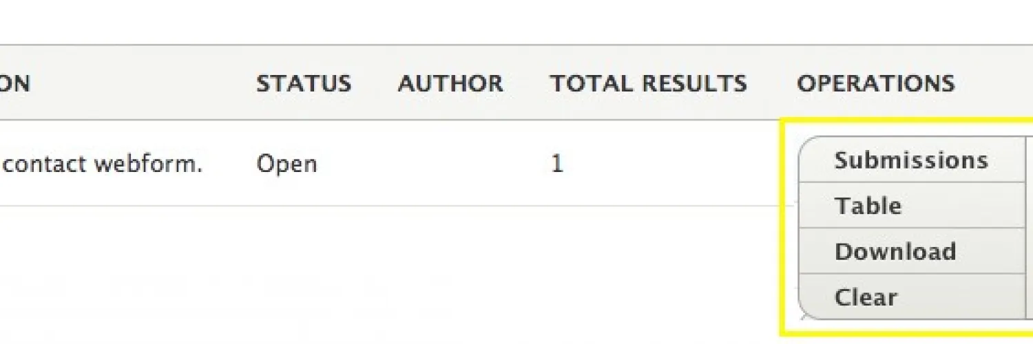 Within the Results tab, use the Download option to export submissions as needed.